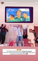 Así celebró la familia de Marcelo Martins Moreno el gol ante Chile