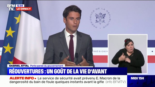 Gabriel Attal: Nous ne devons pas croire qu'une embellie signifie la fin de l'épidémie