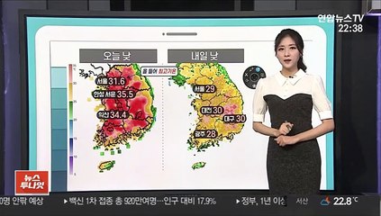 [날씨클릭] 올여름 최고 더위…내일 밤부터 차츰 비