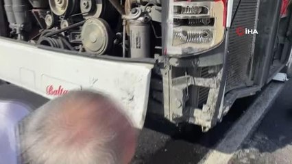 Otobüse çarpan araç şarampole uçtu: 1 yaralı