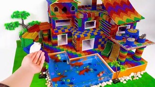 DIY Mini House  Build A Holiday Rainbow House Using Magnetic Balls Satisfying