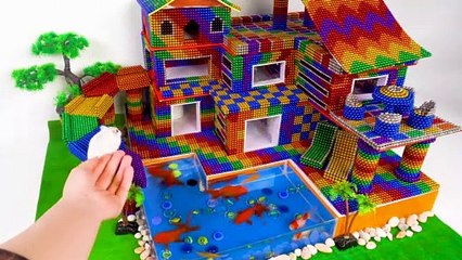 DIY Mini House  Build A Holiday Rainbow House Using Magnetic Balls Satisfying