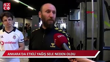Ankara'da sel: Otomobiller ve çöp konteynerleri sürüklendi