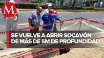 Por cuarta vez, se vuelve a abrir socavón en Eje 1 Norte en CdMx