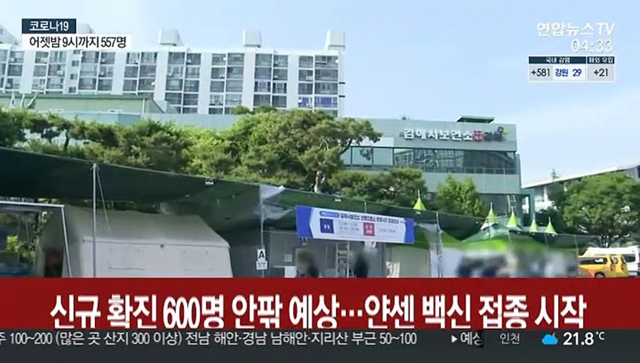 확진자 600명 안팎 예상…얀센 백신 접종 시작