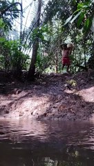 Muddy River Bank Leads to Funny Slip for Fisherman