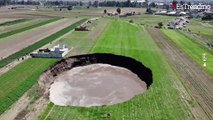 El gigantesco socavón que se viene formando en el centro de México