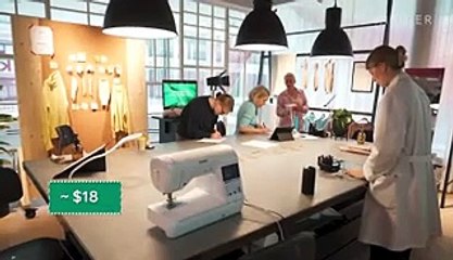 Inside a Swedish H&M store where recycling machines are making new clothes from old fabric