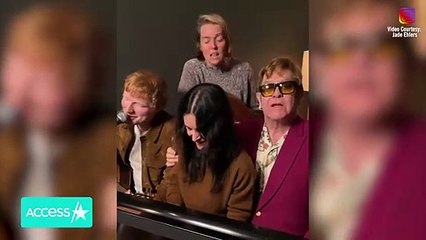 Скачать видео: Courteney Cox Sings with Ed Sheeran, Elton John and Brandi Carlile