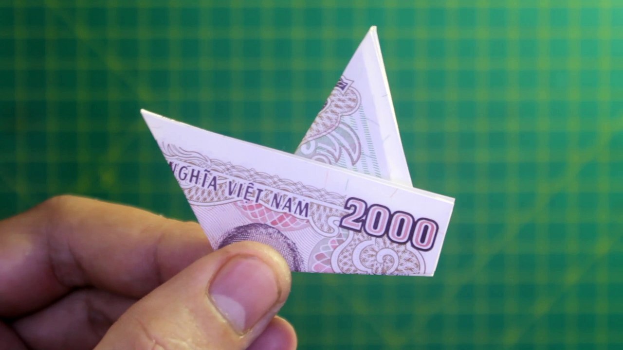 Demo Origami money boat easy Design by Jo Nakashima