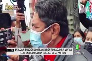 JEE de Huancayo sancionaría a Cerrón por ir a votar usando camisa de Perú Libre