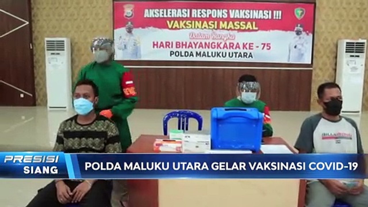 Sambut Hari Bhayangkara Ke-75 Tahun, Polda Maluku Utara Gelar Vaksinasi Massal