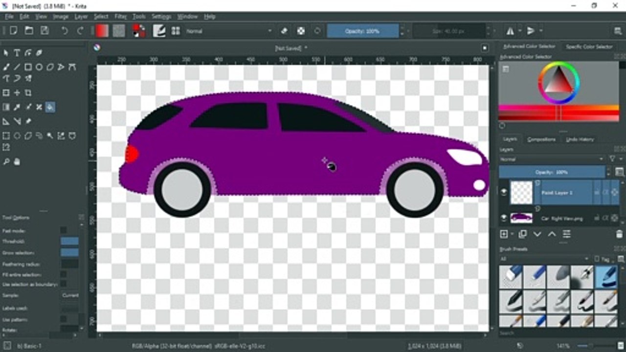 Drawing Car Krita
