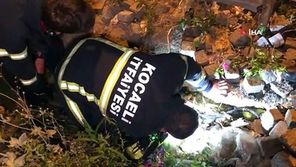 - Toprak altında kalan köpeği elleri ile kazarak kurtardılar