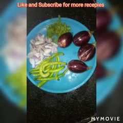 Hirava rassa vangi or brinjal green curry...village touch taste