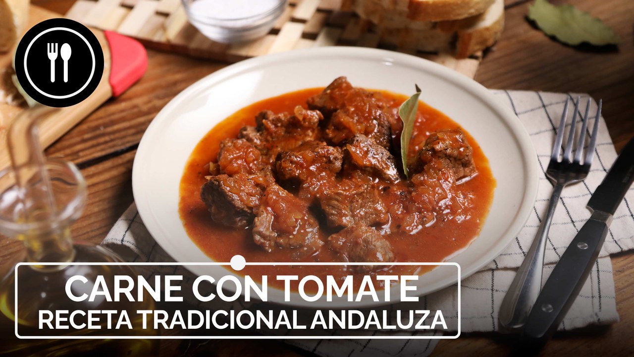 Carne con tomate, receta tradicional andaluza