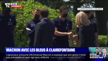 Emmanuel Macron à la rencontre des Bleus à Clairefontaine