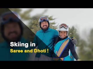Video Of Couple Skiing In Saree And Dhoti Triggers Avalanche Of Likes | OTV News
