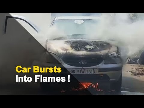 Close Shave For Passengers As Moving Car Catches Fire In Odisha