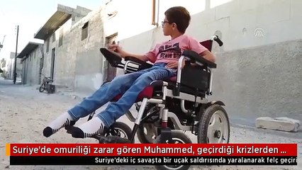 Suriye'de omuriliği zarar gören Muhammed, geçirdiği krizlerden kurtulmak için tedavi olmayı bekliyor (1)