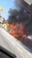 Bayrampaşa'da İETT otobüsü alev alev yandı