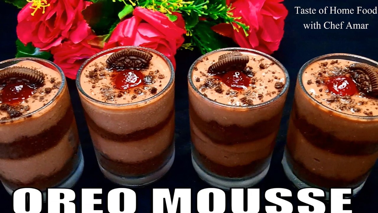 oreo mousse without cream | eggless chocolate oreo mousse | 10 minute oreo dessert | Chef Amar