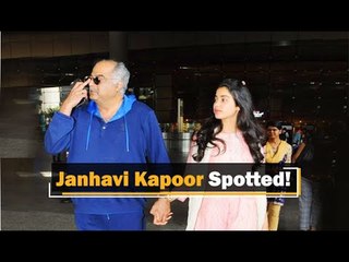 Janhavi Kapoor & Father Boney Kapoor Spotted At Mumbai Airport | OTV News