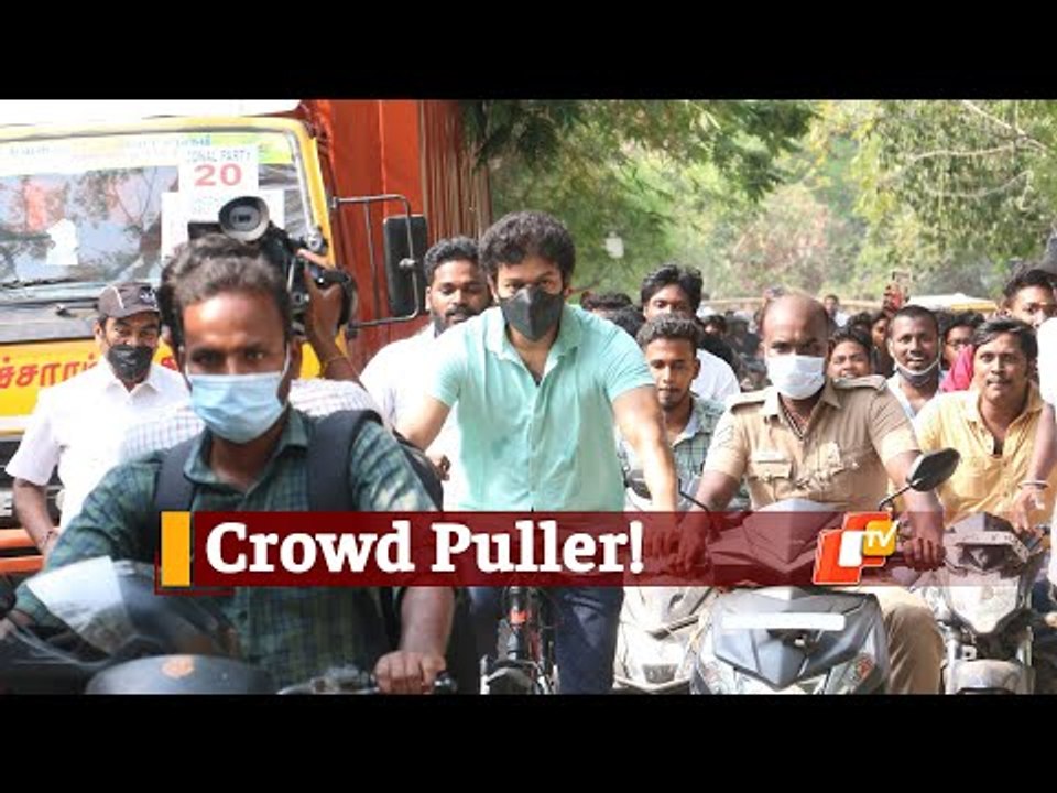 Actor Vijay Draws Massive Crowd As He Rides Cycle To Cast His Vote In Chennai | Tamil Nadu Elections