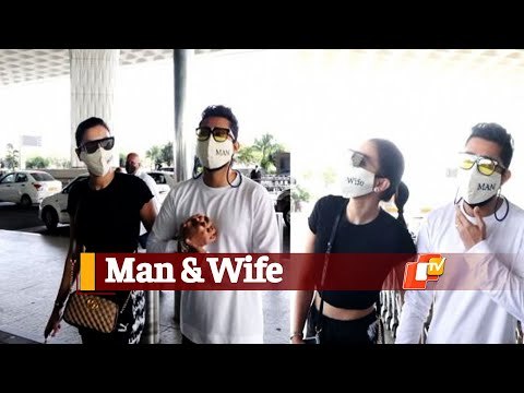 Gauhar Khan & Husband Zaid Darbar Spotted In Adorable Matching Masks At Mumbai Airport | OTV News