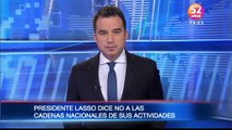 El presidente Lasso anuncia que no habrá cadenas naciones de su actividades