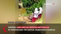 Viral Video Anak SD Bergelantungan Seberangi Sungai, Begini Faktanya!