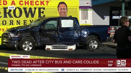 Two dead after crash involving a city bus in Phoenix