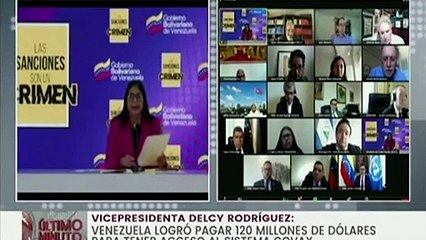 Venezuela denuncia "bloqueo" de USD 10 millones destinados a pago de vacunas