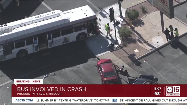 Two dead, 7 injured in multi-vehicle crash involving a city bus at 7th Avenue and Missouri