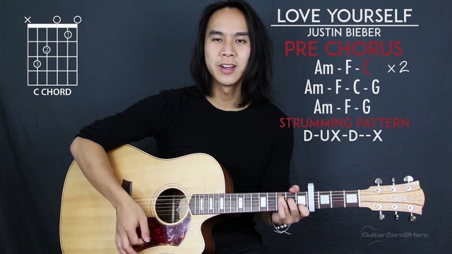 Love Yourself Guitar Tutorial Justin Bieber Guitar Lesson (Easy Version + Studio Version)