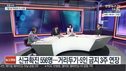 Download Video: [뉴스큐브] 신규확진 556명…거리두기·5인 금지 3주 연장