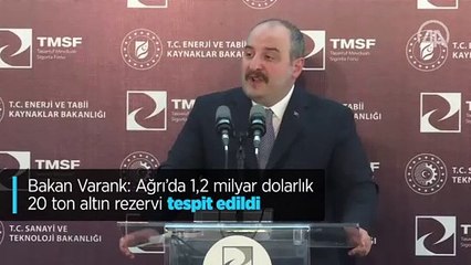 Bakan Varank: Ağrı'da 1,2 milyar dolarlık 20 ton altın rezervi tespit edildi