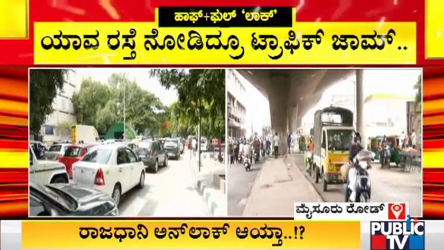 Heavy Traffic Jam At Mysuru Road & Mekhri Circle