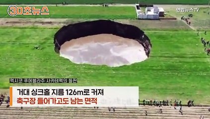 [30초뉴스] 멕시코 거대 싱크홀 '푹풍 성장'…개 두 마리 '구사일생'
