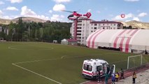İnşaattan düşen işçi ambulans helikopterle sevk edildi