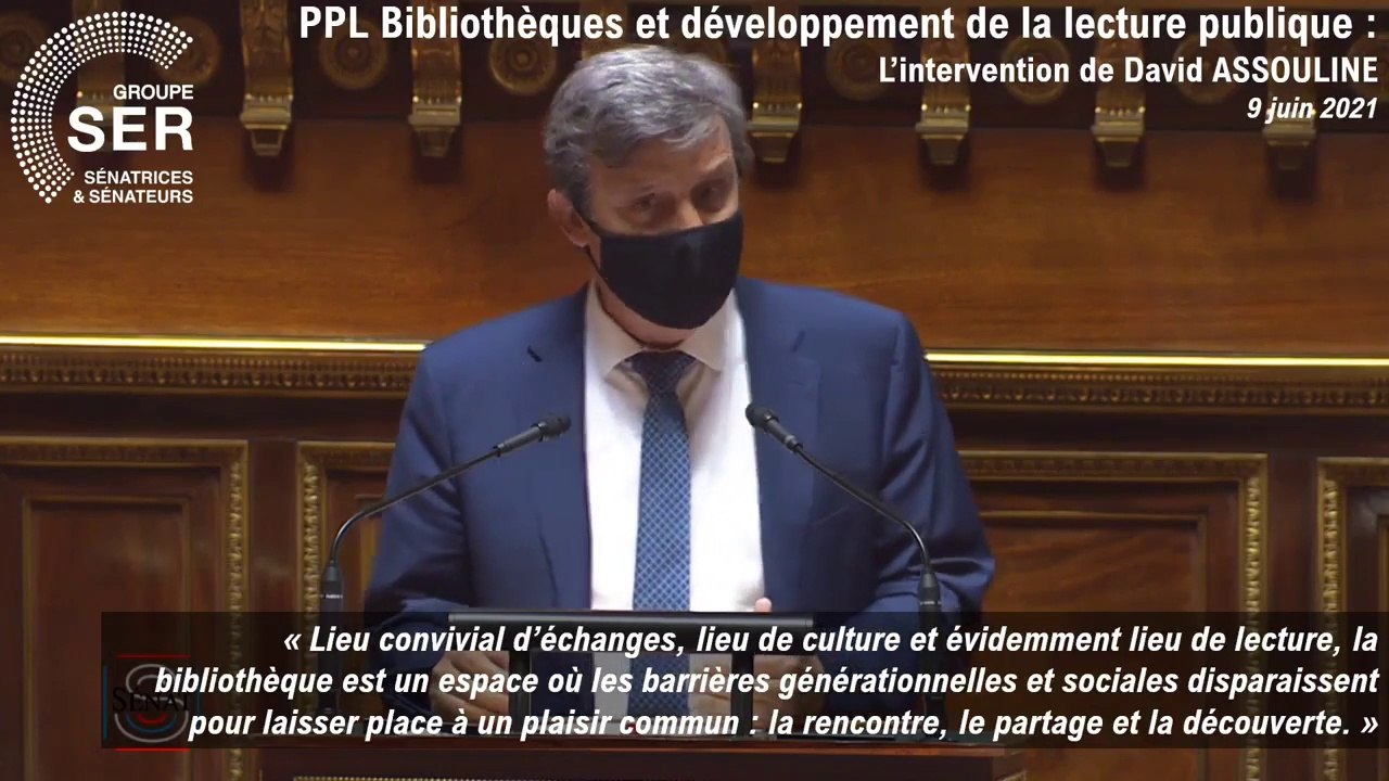 PPL Bibliothèques et développement de la lecture publique : l'intervention de David Assouline