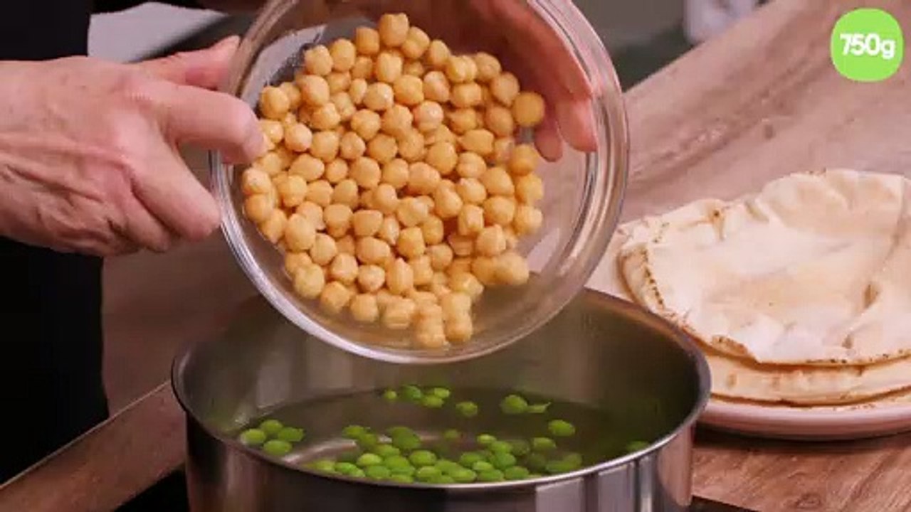 Houmous de pois chiches aux petits pois