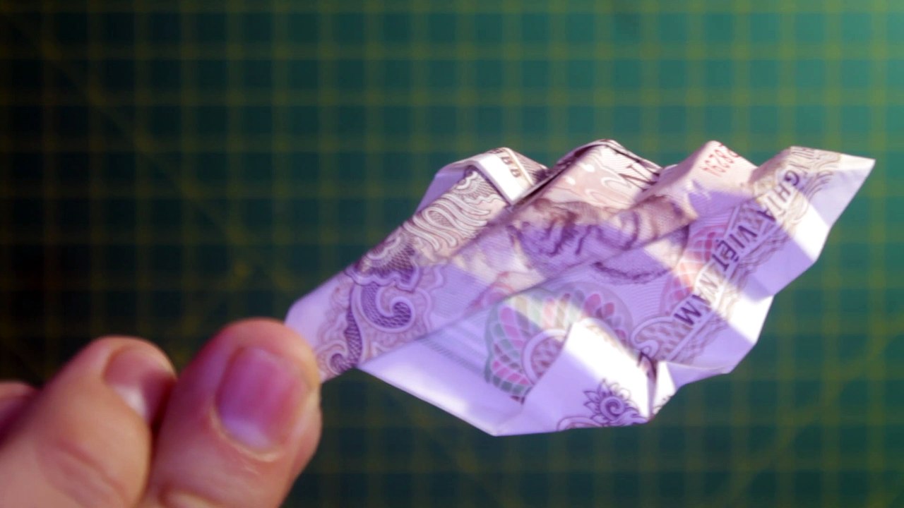 Demo money origami leaf