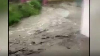 Temple flooded due to torrential rains in Ranikhet