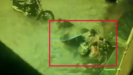 CCTV: Woman falls in manhole saved in Mumbai