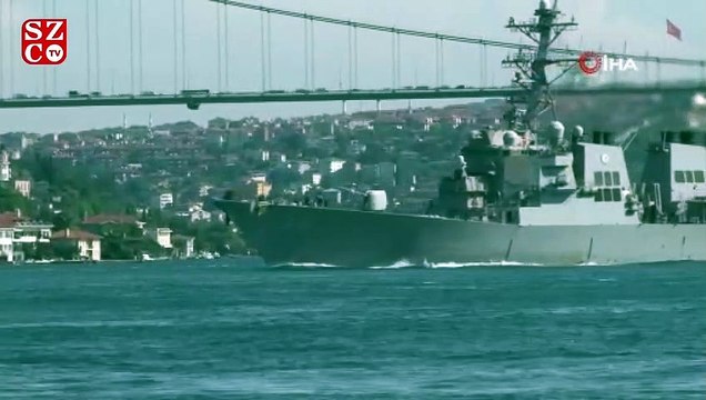 ABD savaş gemisi İstanbul Boğazı'ndan geçti
