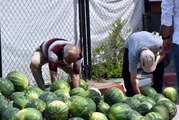 Tarsus Belediyesi, 15 ton karpuzu halka ücretsiz dağıttı