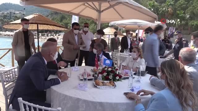 Marmaris'te beş yıldızlı otel konforundaki halk plajı açıldı
