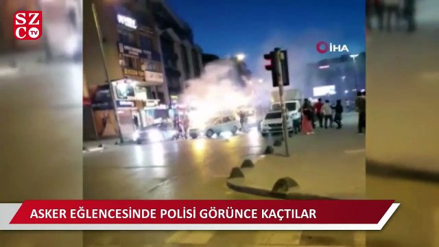 Asker eğlencesinde polisi görünce kaçtılar