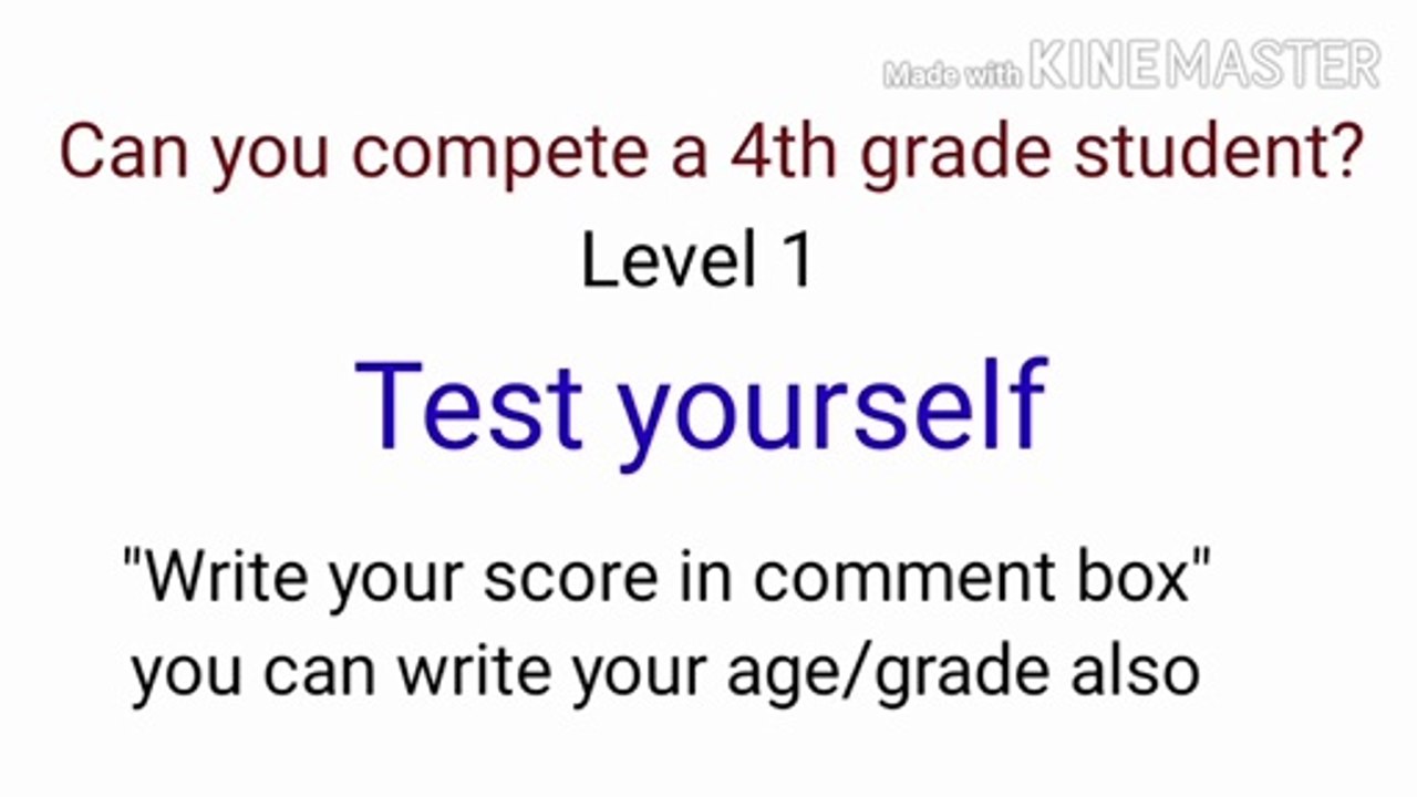 Test yourself like a 4th std. (INDIAN) NCERT syllabus